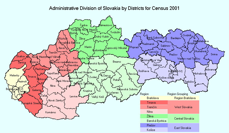 Administrative division in year 2001 