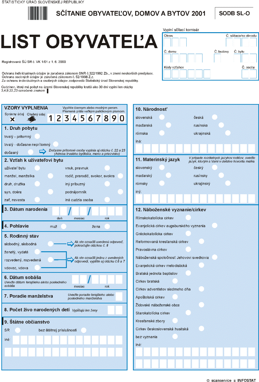 Population questionnarie 1st page