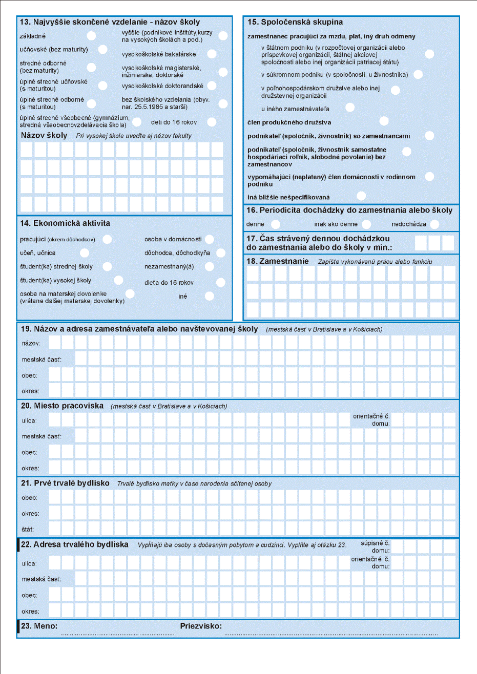 Population questionnarie 2nd page