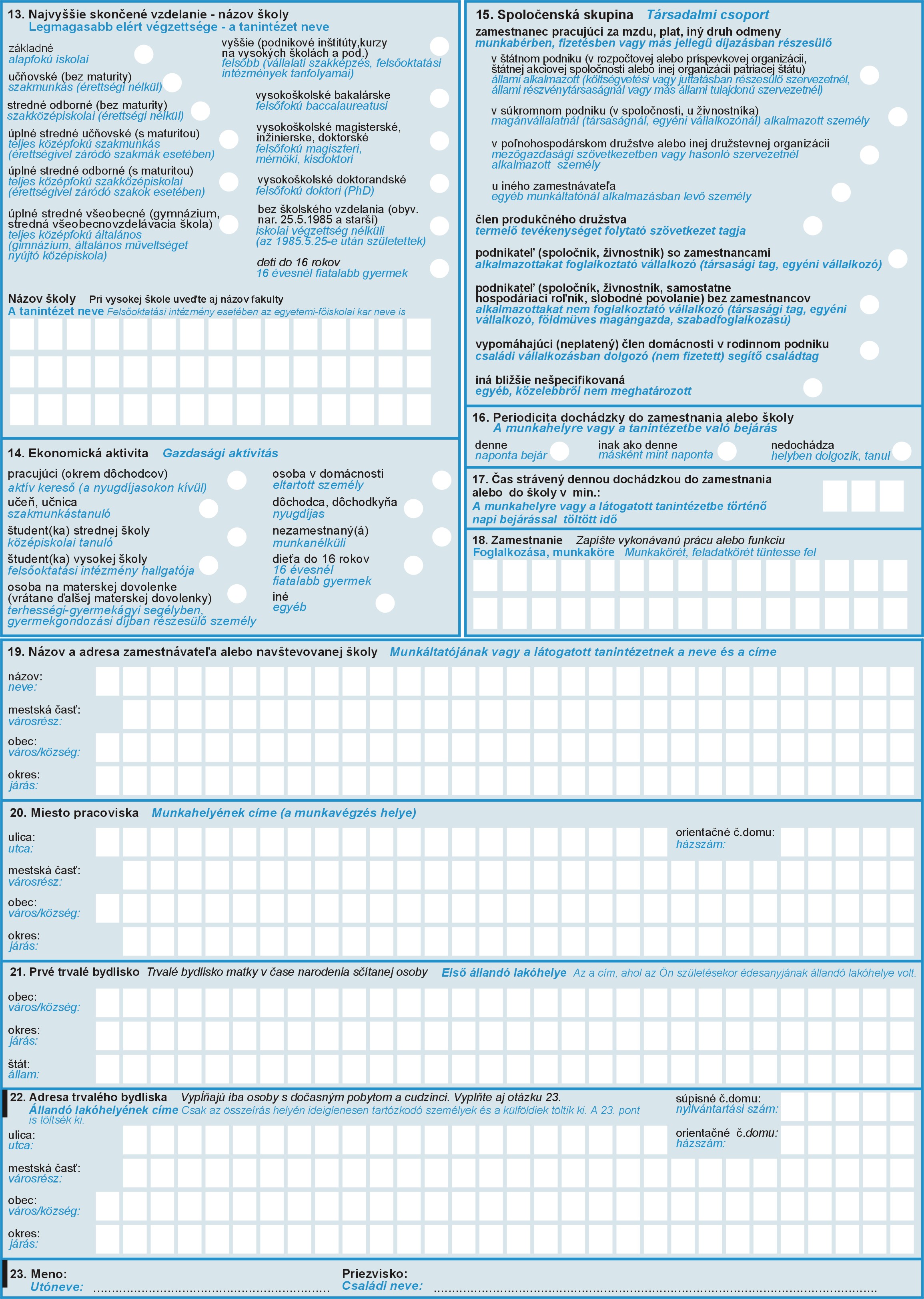 Population questionnarie 2nd page