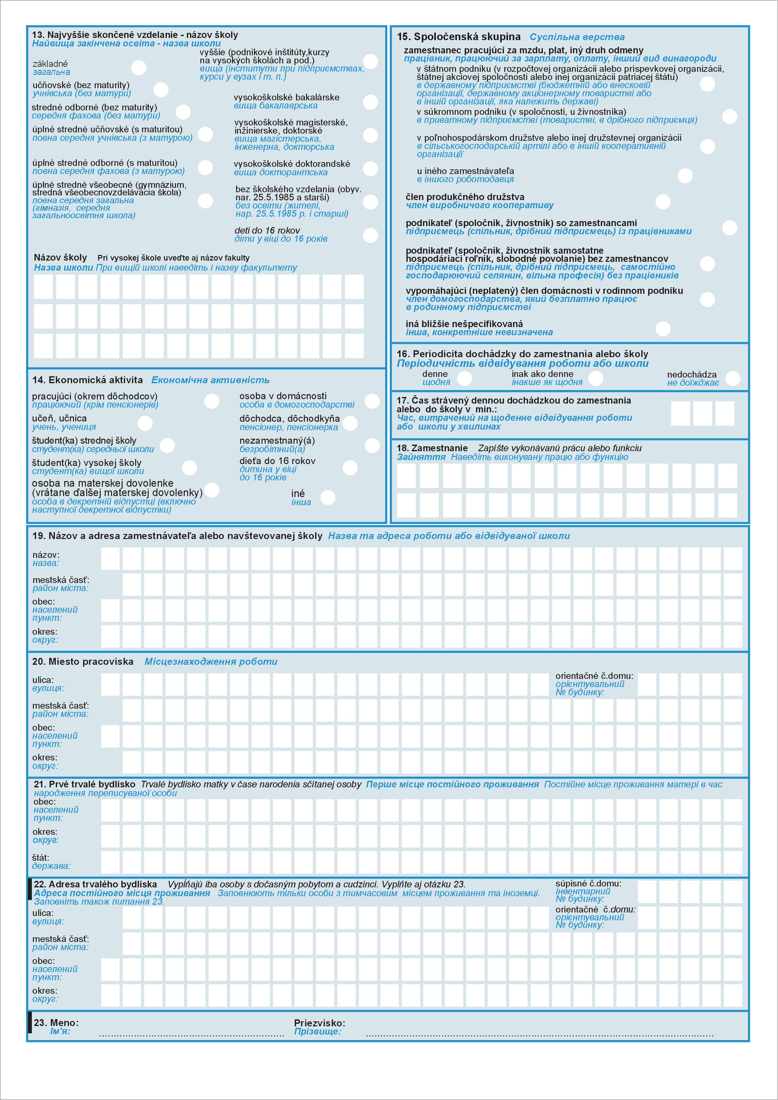 Population questionnarie 2nd page